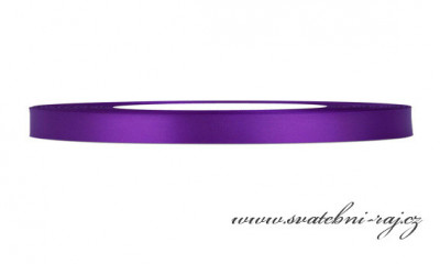 Saténová stuha purpurová, 6 mm