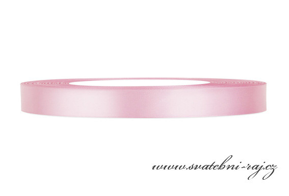 Saténová stuha růžová, 10 mm
