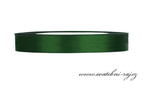 Saténová stuha tmavě zelená - 10 mm