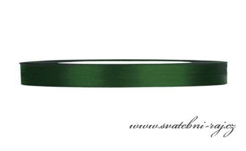 Stuha tmavě zelená - šíře 6 mm